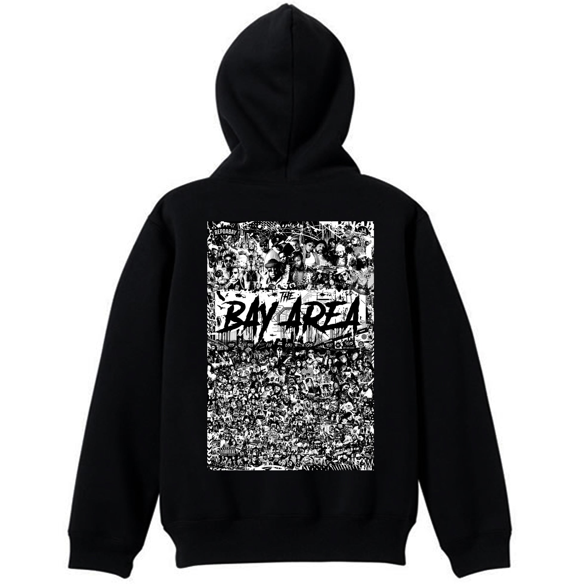 REPDABAY pocket logo - The Bay Area 2025 - Black (Hoody)