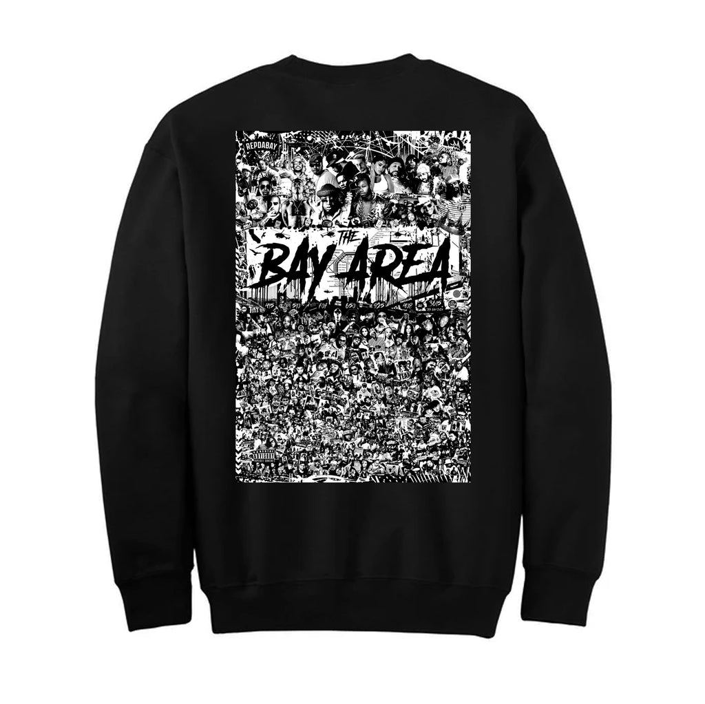 REPDABAY pocket logo - The Bay Area 2025 - Black (Crewneck)
