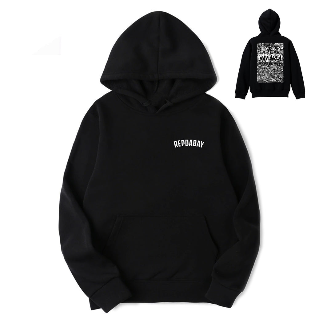 REPDABAY pocket logo - The Bay Area 2025 - Black (Hoody)
